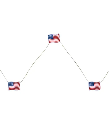 Northlight 6' LED Patriotic USA Flag Fairy String Lights