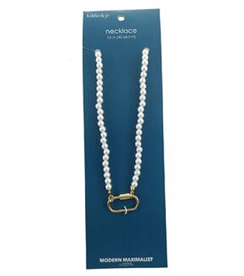 16" Pearl Gold Paperclip Necklace by hildie & jo