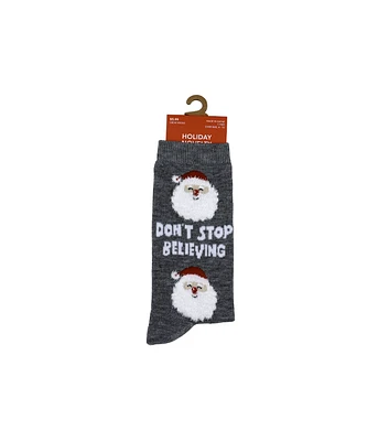 1 Pair Christmas Don't Stop Believing Crew Sock by Happy