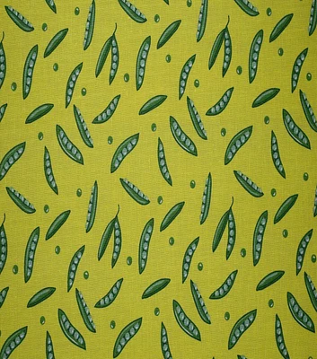 Garden Pea Pods on Yellow Cotton Fabric by Quilter's Showcase