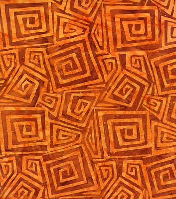 Hi Fashion Orange Geo Blender Batik Halloween Cotton Fabric