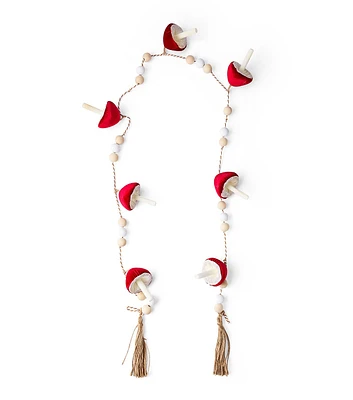 81" Red Mushroom Polyester Garland by Place & Time