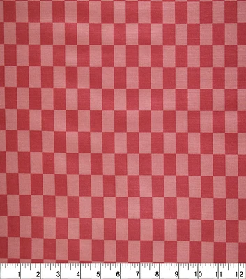 Dark & Light Red Racing Check Quilt Cotton Fabric by Quilter's Showcase