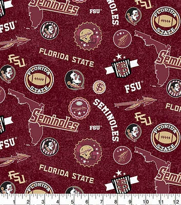 Florida State University Seminoles Cotton Fabric Home State