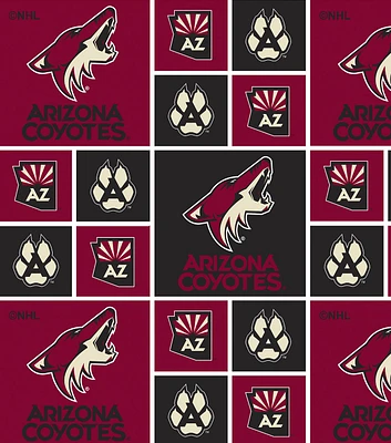 Arizona Coyotes Cotton Fabric Block