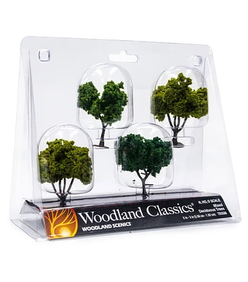 Woodland Scenics 2" to 3" Mixed Deciduous Trees 4ct