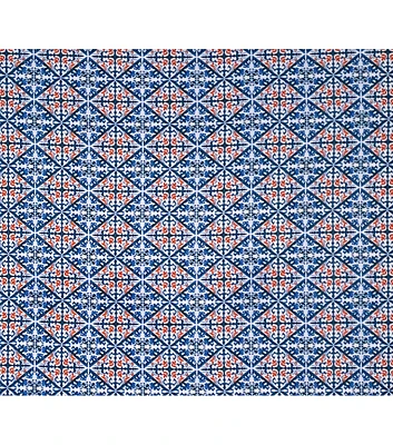 Italian Coast Blue Diamond Tile Super Snuggle Flannel Fabric