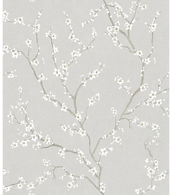 RoomMates Wallpaper Grey Cherry Blossom