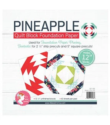 It's Sew Emma Quilt Block Foundation Paper 12'' Pineapple