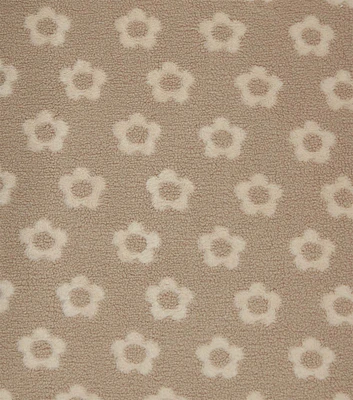 Mod Flowers on Brown Faux Fur Fabric