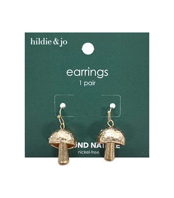 1" Fall Golden Mushroom Earrings by hildie & jo