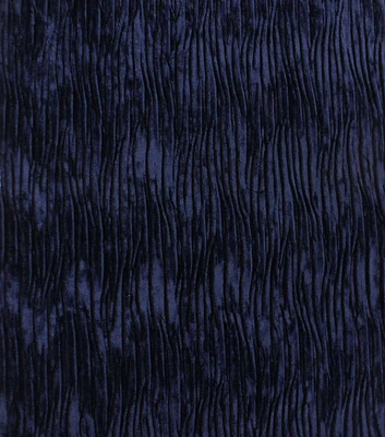 Navy Stretch Pleated Velvet Fabric