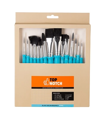 15ct Black Taklon Brushes Value Pack by Top Notch