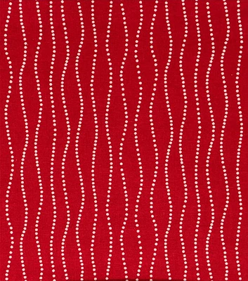 Stitch & Sparkle Dashes on Red Cotton Fabric