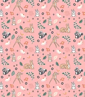 Disney Bambi & Friends on Pink Cotton Fabric