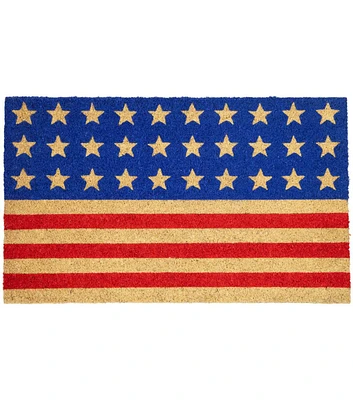 Northlight 18" x 30" Patriotic Blue & Red American Flag Coir Doormat