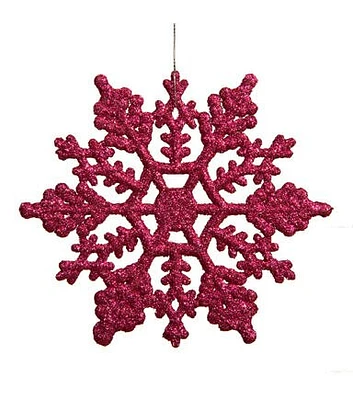 Northlight 24ct Pink Glitter Shatterproof Snowflake Christmas Ornaments