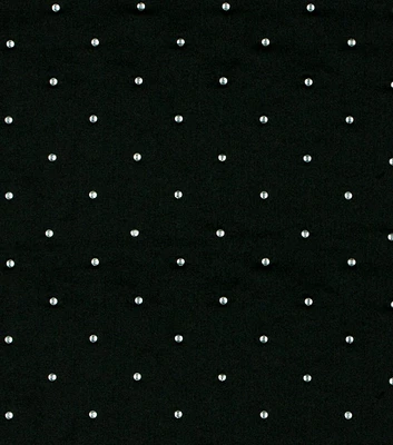 Covington Embroidered Dots on Black Drapery Fabric