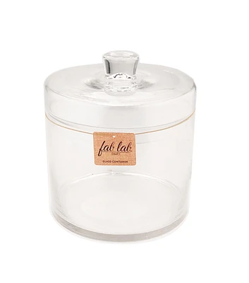 8" Clear Glass Round Container With Lid by Park Lane