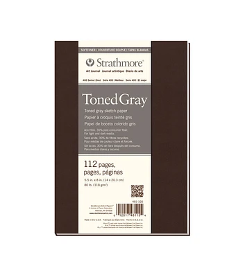 Strathmore Soft Cover Toned Art Journal 112 pages 5.5" x 8" Gray