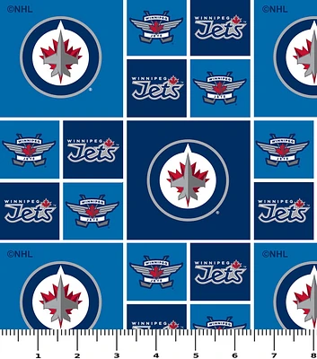 NHL Winnipeg Jets Black Cotton Fabric