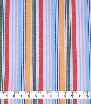 Blue & Orange Stripe Shirting Fabric