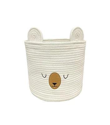 12" White Bear Soft Woven Basket by Place & Time