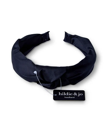 Black Polyester Knotted Headband by hildie & jo