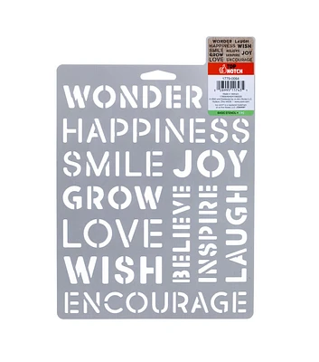 7" x 10" Inspirational Words Paper Stencil by Top Notch