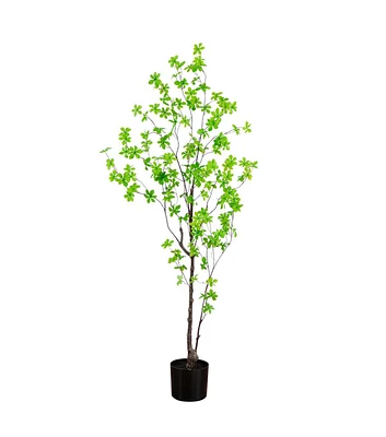 Nearly Natural 5' Minimalist Enkianthus Artificial Tree With Pot