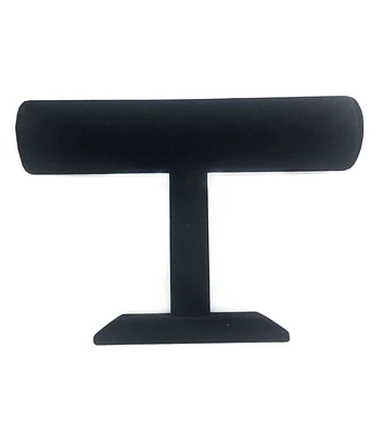 Velvet Single Bar Jewelry Stand Black 7.25" x 6" x 2.75"