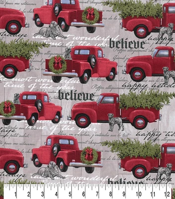 16974479 2 HOUNDS & RED TRUCKS GRAY