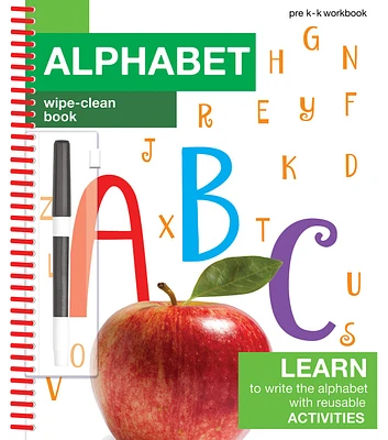 Bendon Alphabet Wipe Clean Workbook With Dry Erase Marker