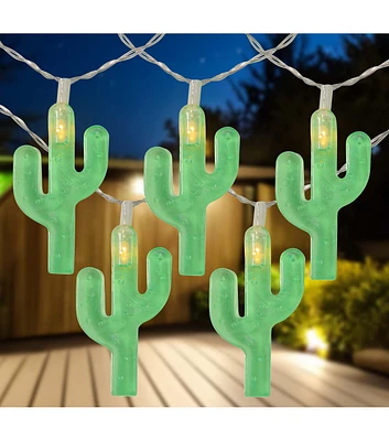 Northlight 10-Count Green Cactus LED String Lights - 4.5ft Clear Wire