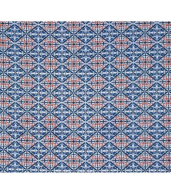 Italian Coast Blue Diamond Tile Super Snuggle Flannel Fabric