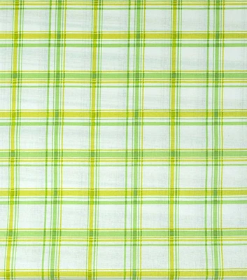 Stitch & Sparkle Tattersall Plaid on Grass Green Cotton Fabric