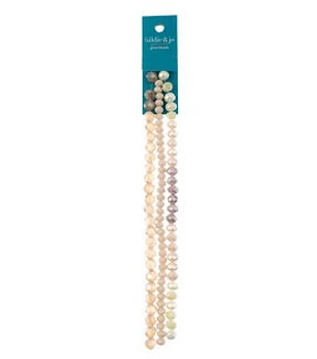 7" Peach Faceted Glass Bead Strands 3pk by hildie & jo