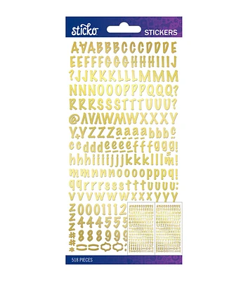 Sticko Stickers Gold Foil Alphabet
