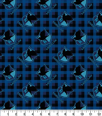 Harry Potter Ravenclaw Plaid Patch Flannel Fabric