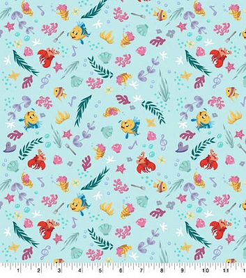 Little Mermaid Friends Disney Cotton Fabric