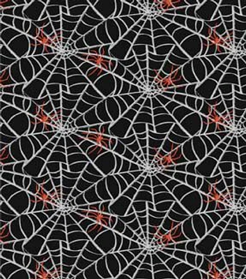 Springs Creative Web To Weave on Black Halloween Cotton Fabric