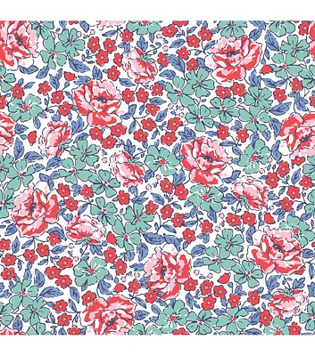 Stitch & Sparkle Cobalt Blossom Cotton Fabric