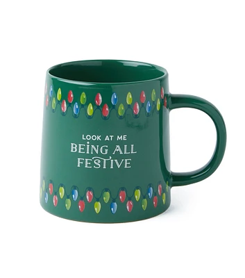 5" Christmas Green Lights Being All Festive Mug by Place & Time