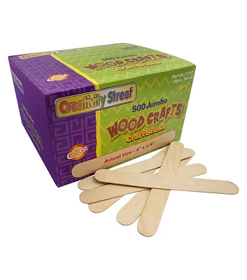 Creativity Street 6" Natural Jumbo Wood Craft Sticks 1000pk