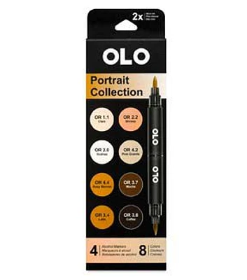 OLO 4ct Portrait 6 Color Double Ended Markers