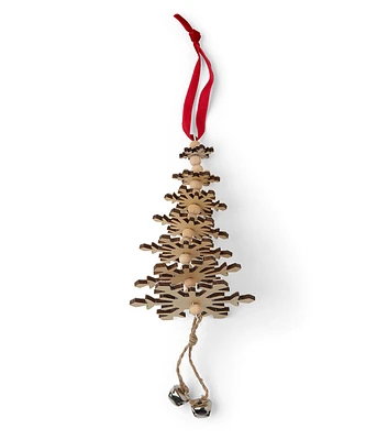 9" Christmas Snowflake Tree Wood Ornament by Place & Time