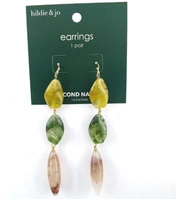 4" Fall Green Dangle Earrings by hildie & jo