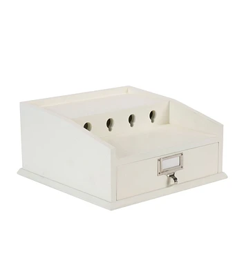 Organize It All 12" White Charging Station With Drawer