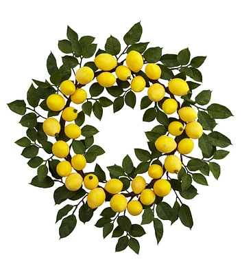 Nearly Natural 24" Spring Lemon Wreath