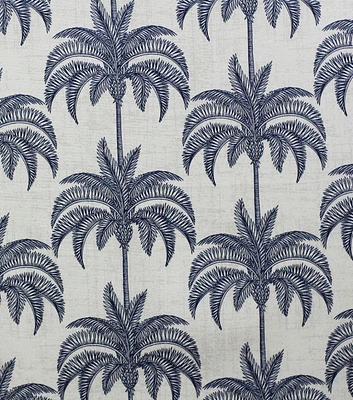 Tropical Palm Denim Outdoor Fabric